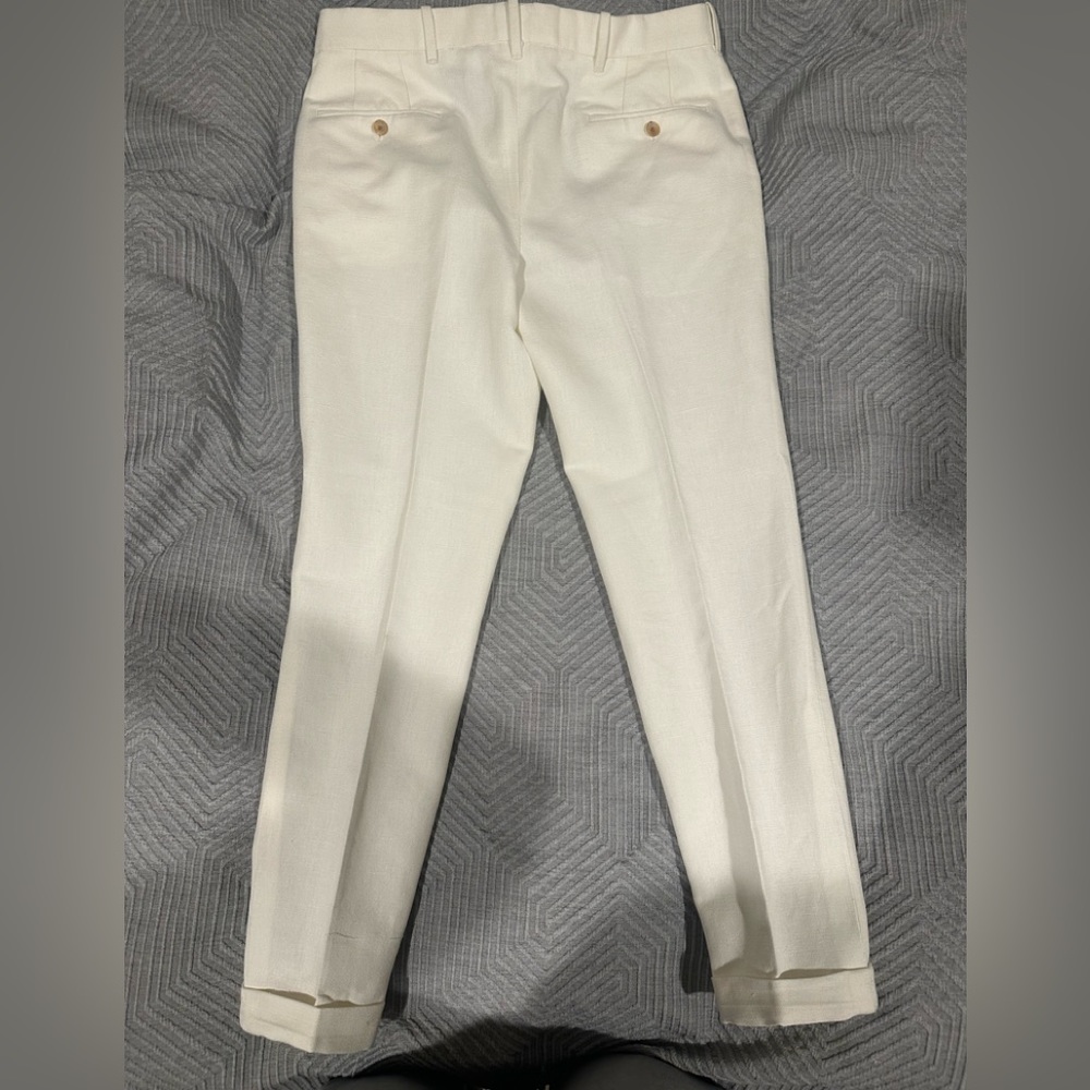 Luxire Cream Cotton Linen Pant